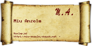 Miu Anzelm névjegykártya